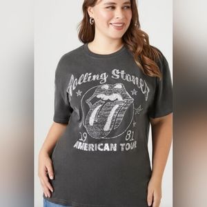 Forever 21 Glitter Rolling Stones Band T-shirt Womens Size Medium  UNISEX